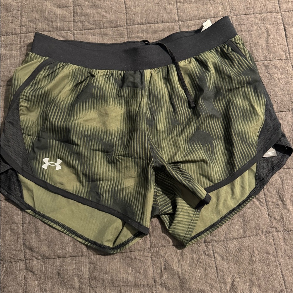 Under Armour Olive and Black Running Shorts